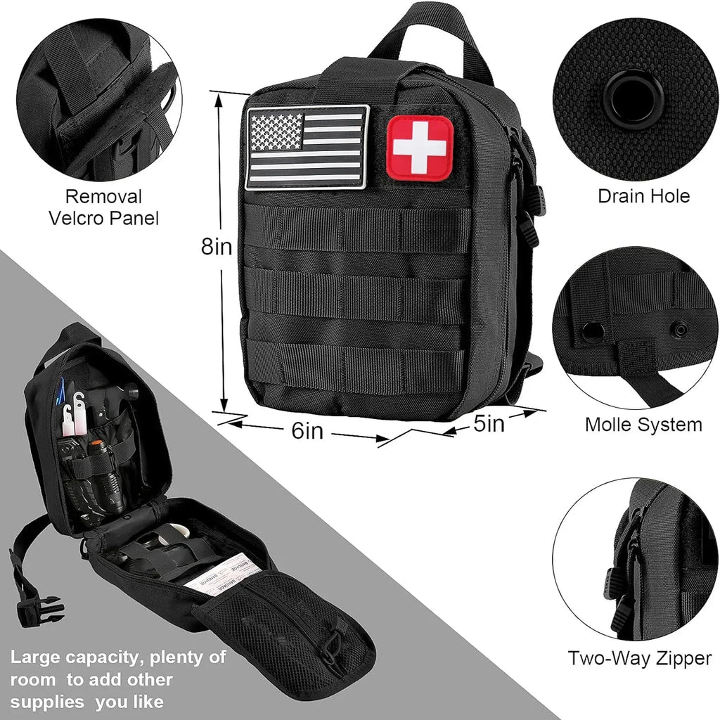 Car Survival First Aid Kit Full Set Molle Outdoor Gear Emergency Kits Camping Hiking Trauma Bag First Aid Kit Outdoor IFAK Edc