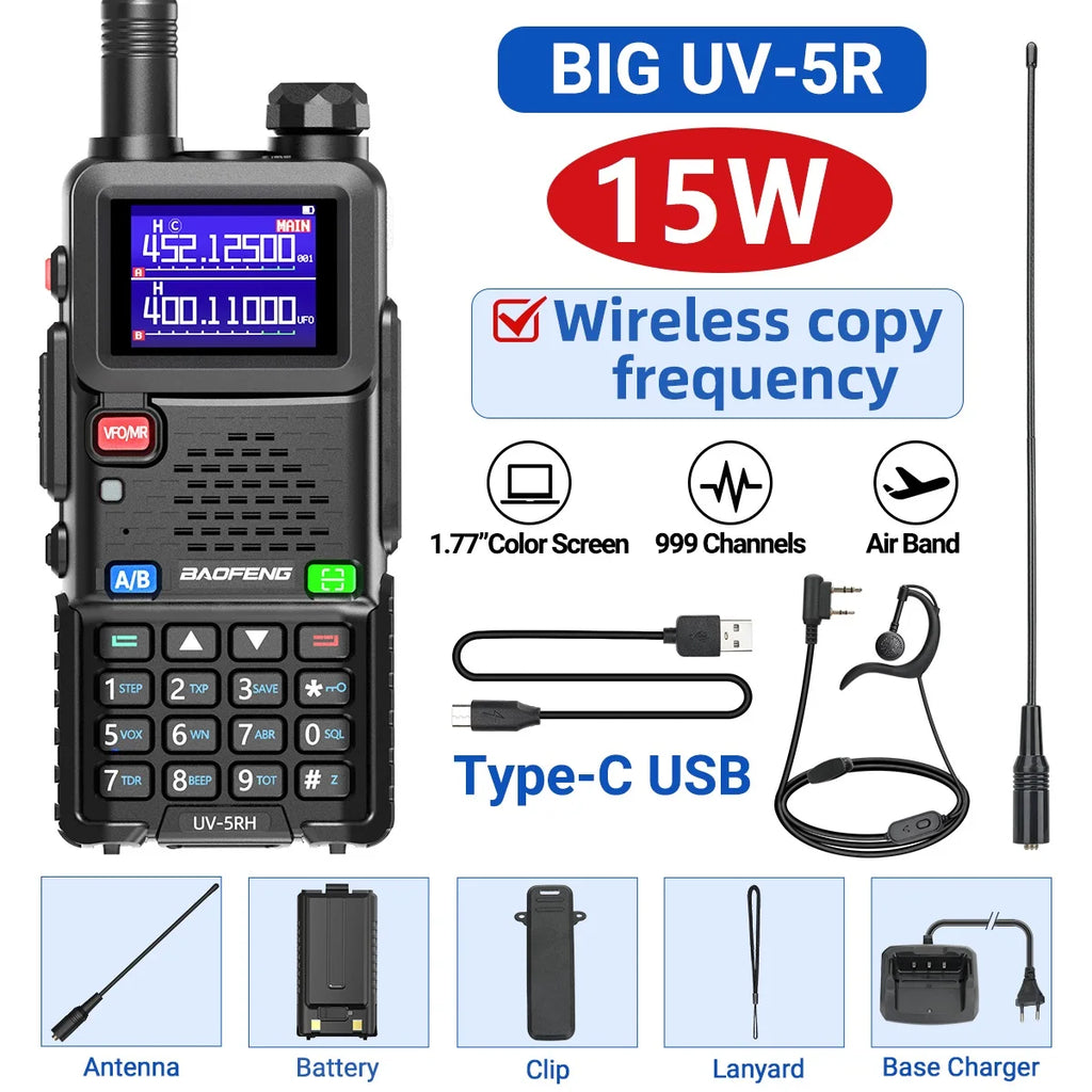 Baofeng UV 5RH 10W Air Band Walkie Talkie Long Range