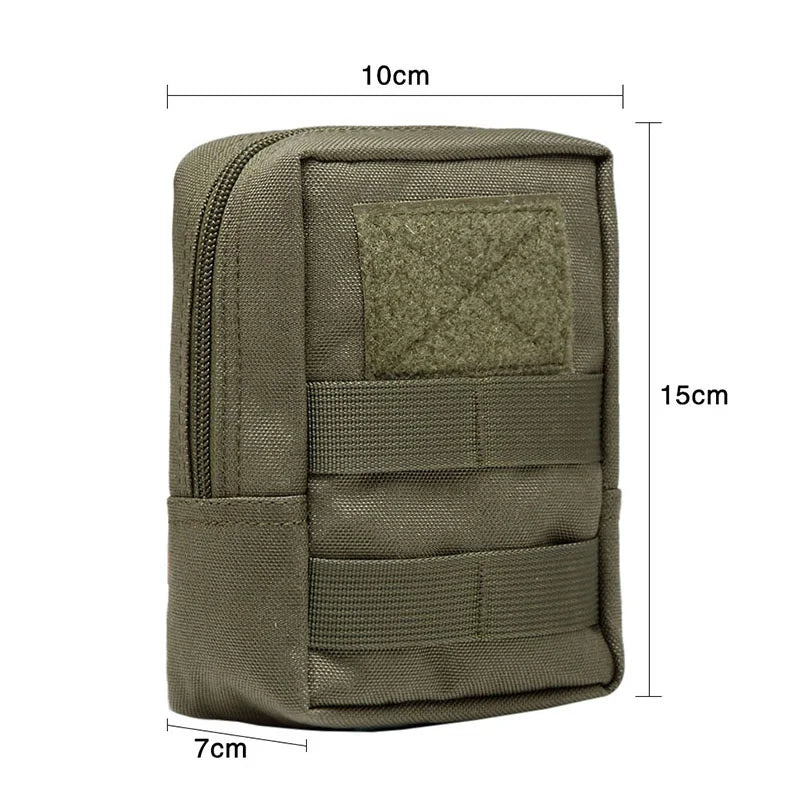 Tactical 600D Outdoor Waist Bag Molle Pouch Tool Zipper Waist Pack Hungitng Accessory Belt Pouch