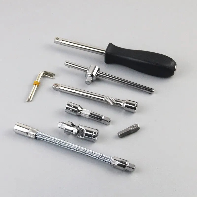 46pcs/53pcs Car Repair Tool Kit 1/4-Inch Socket Set Car Repair Tool Ratchet Torque Wrench Combo Auto Repairing Set Mechanic Tool