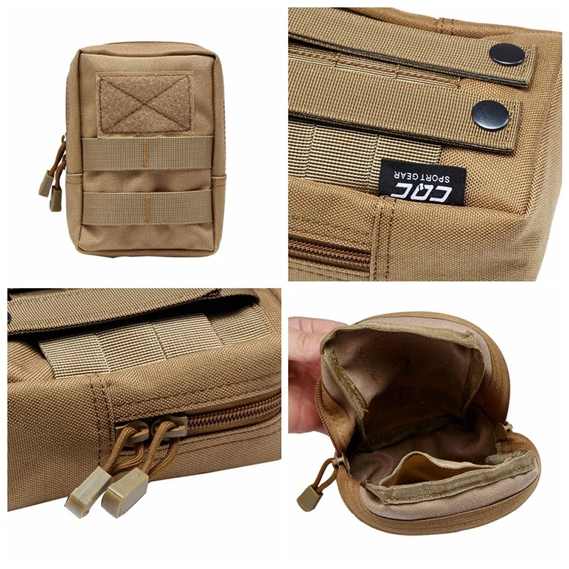 Tactical 600D Outdoor Waist Bag Molle Pouch Tool Zipper Waist Pack Hungitng Accessory Belt Pouch